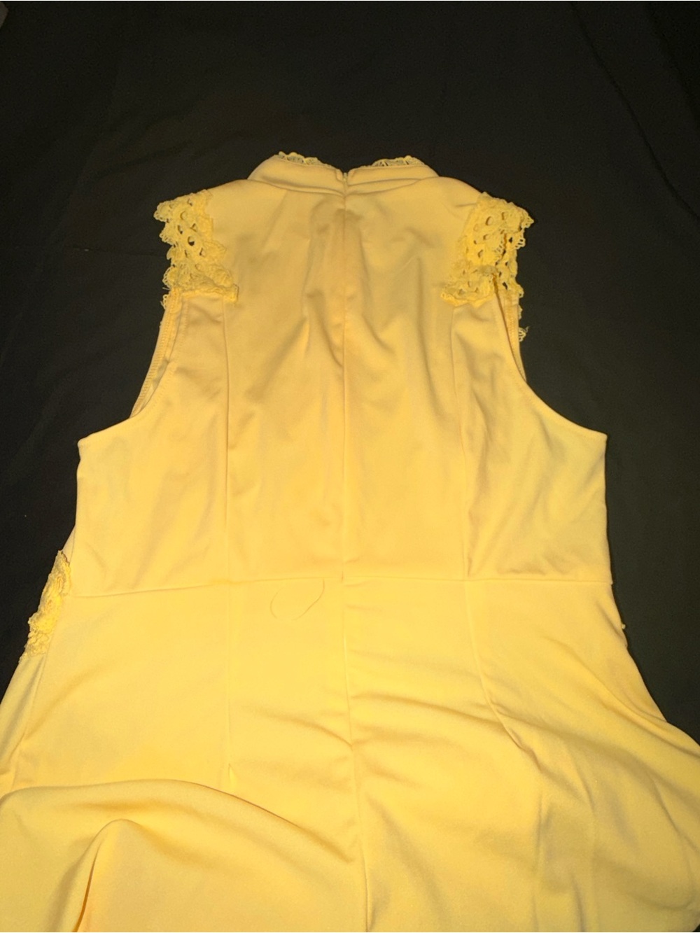 Sunny Yellow Lace-Shoulder Sleeveless Dress
